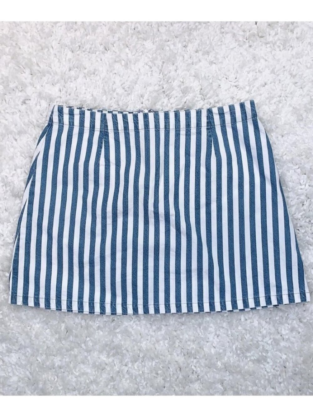 Blue and white pin stripe skirt